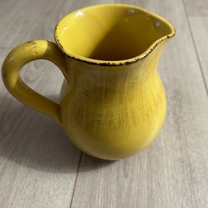 Vintage Italian Art Pottery Pitcher. 6 1/2” Tall, 4 1/2” Diameter, 3 1/2” Base.